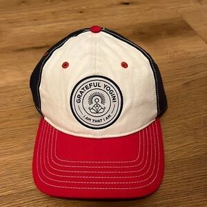 NWOT Grateful Yogini red, white and blue Hat